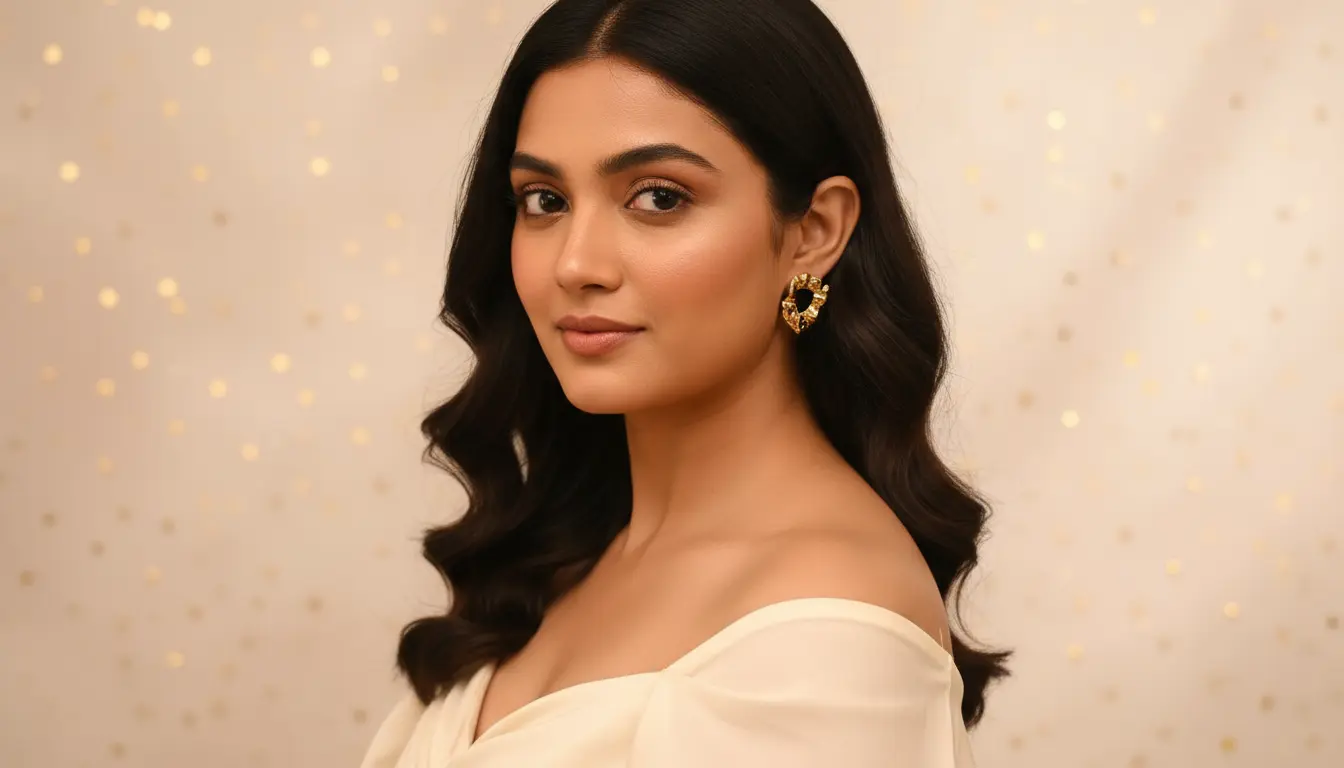 Gold Plated Organic Hammered Open-Circle Earrings – Abstract Molten Hoop Studs in Stainless Steel